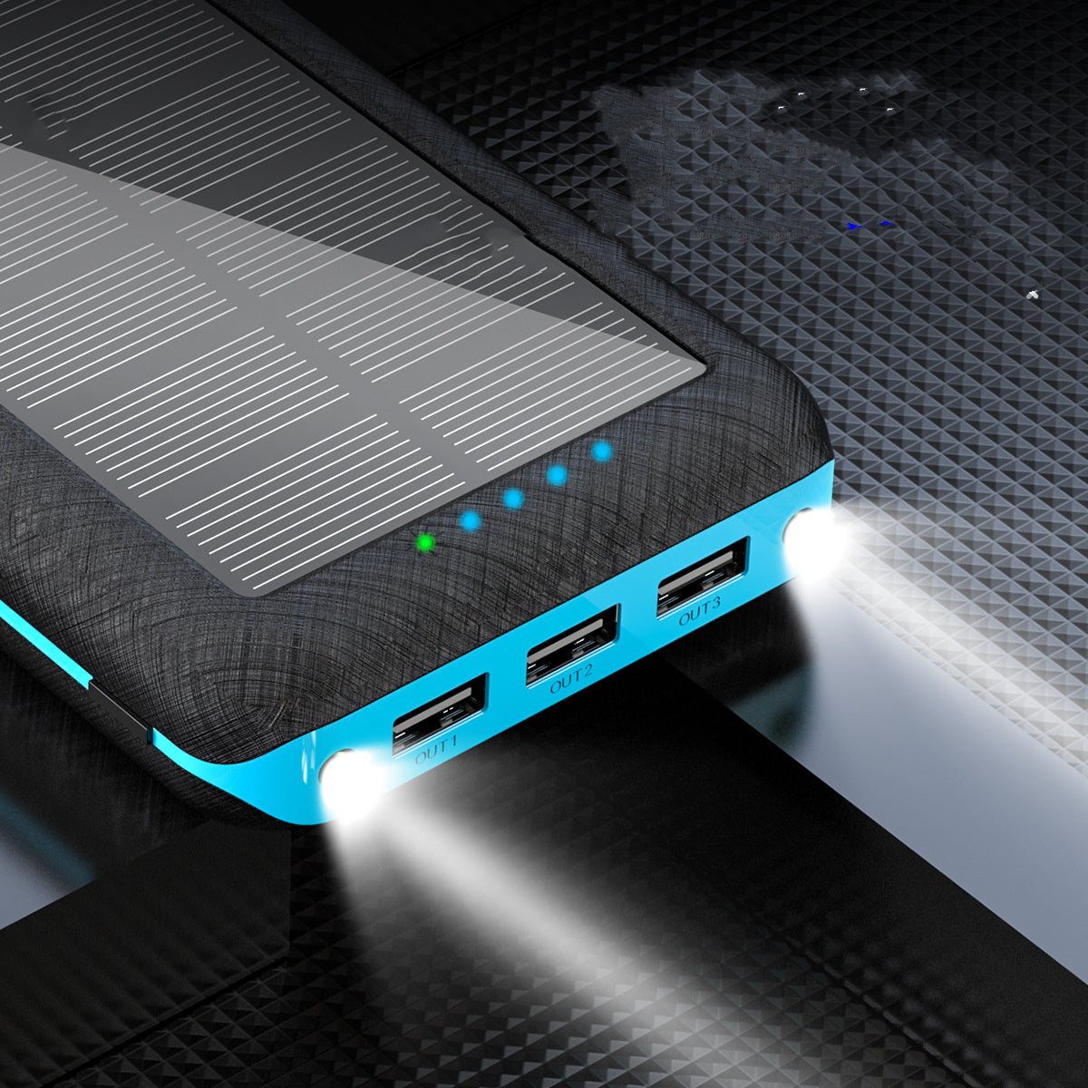 Chargeur Solaire Sans Fil Qi 3-en-1 – 1W, 2W, ou 30000 mAh – Portable et Résistant