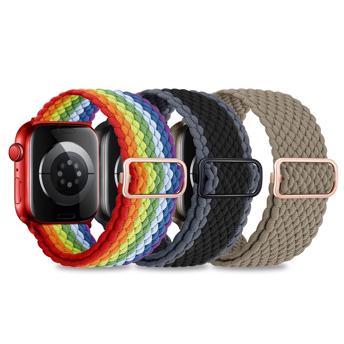 Lot de 3 bracelets élastiques tressés pour IWatch