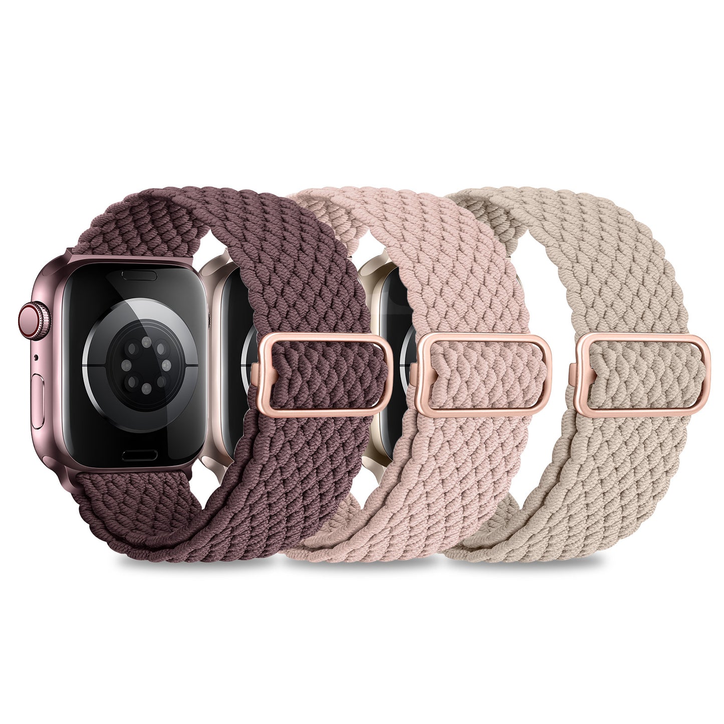 Lot de 3 bracelets élastiques tressés pour IWatch