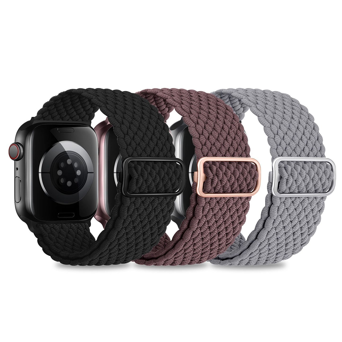 Lot de 3 bracelets élastiques tressés pour IWatch