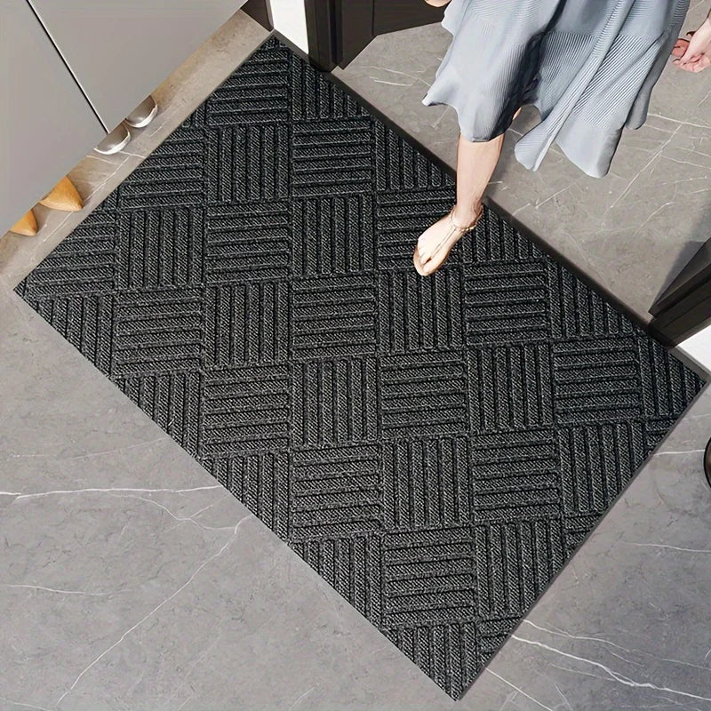 Paillasson Antidérapant en Caoutchouc - Épais & Durable - Gris ou Rouge